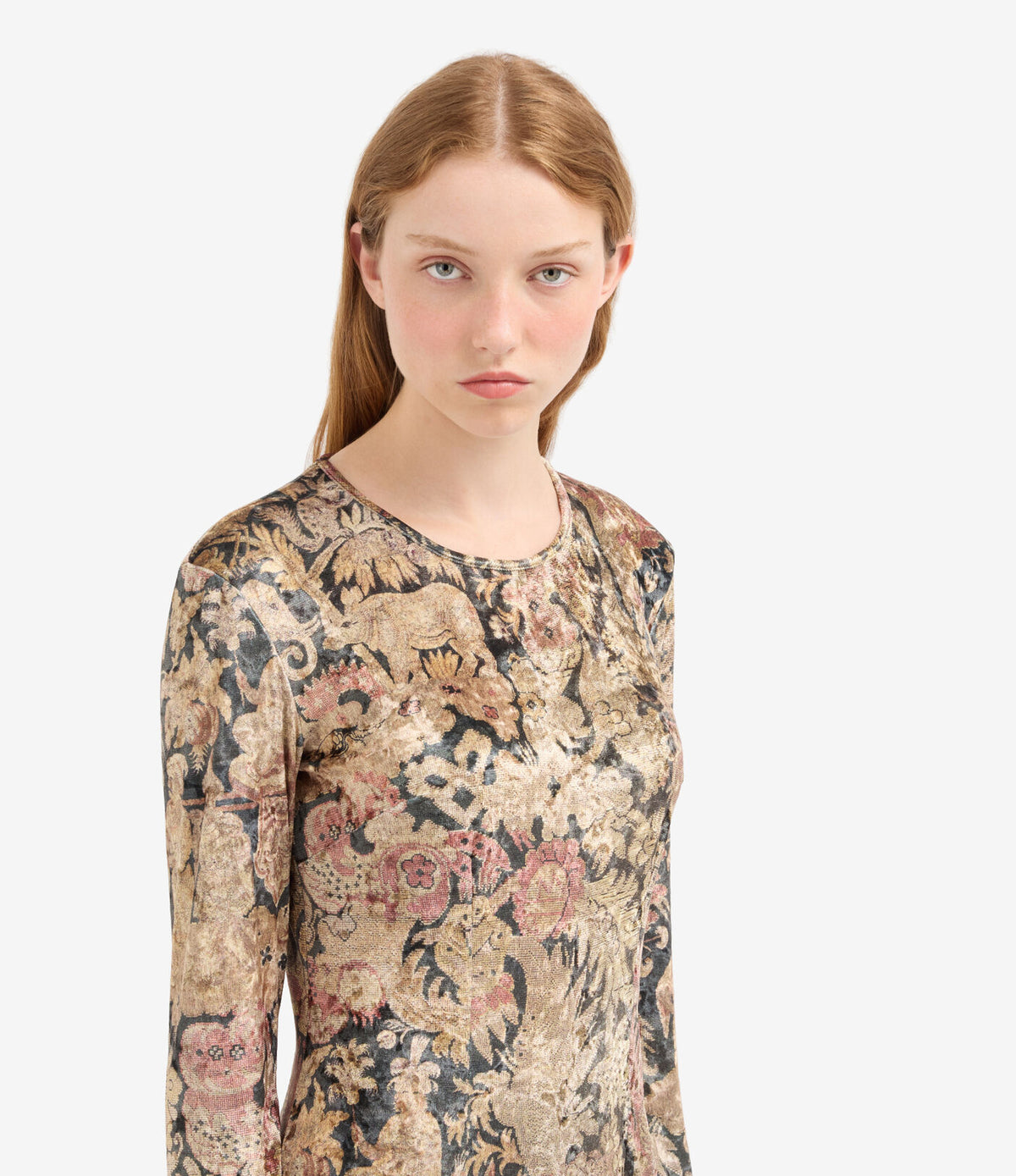 Velvet Printed Dress