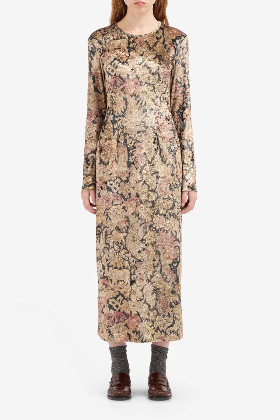 Velvet Printed Dress