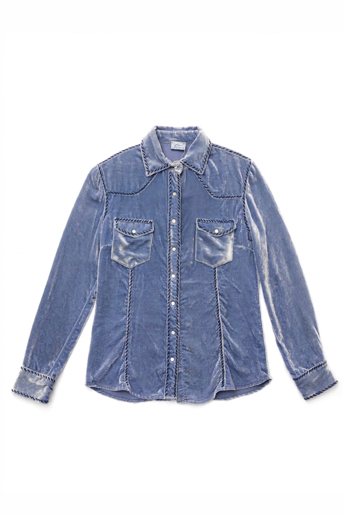 Velvet Shirt with Overstitch