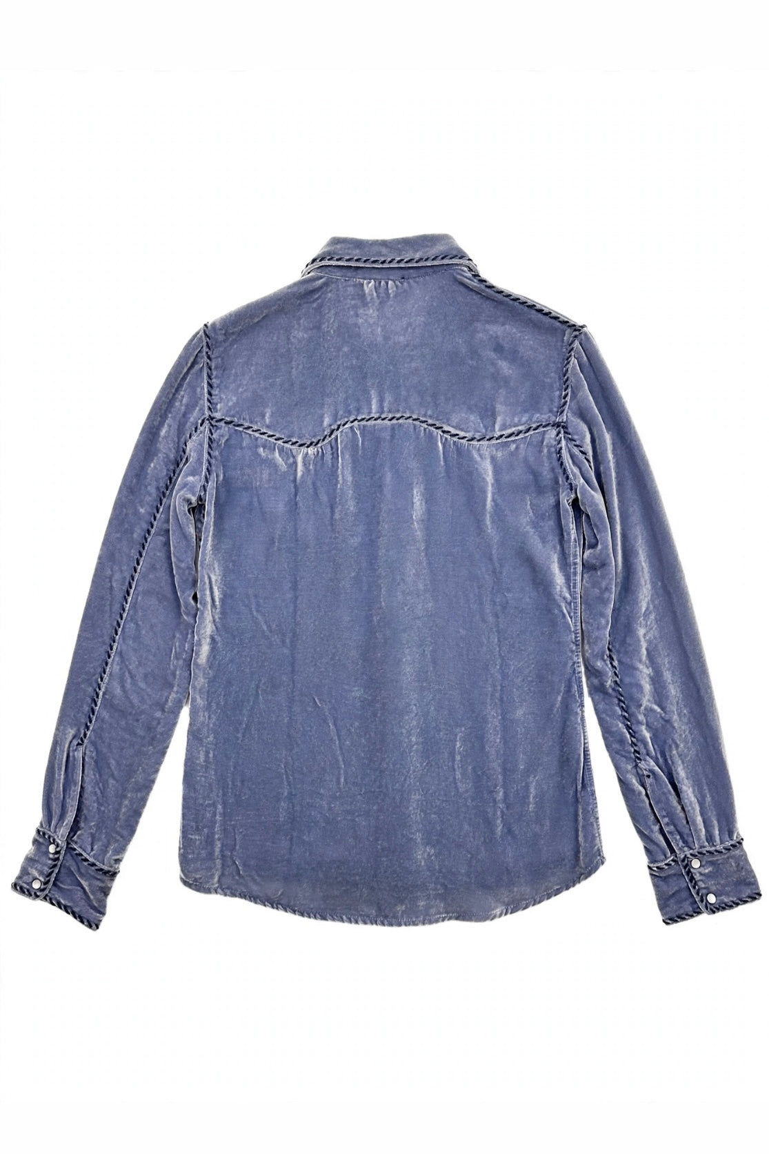 Velvet Shirt with Overstitch
