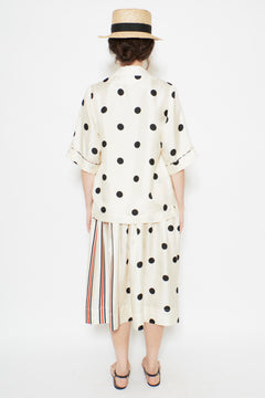 VENISE Skirt | Mix Pois Grosso Noir Ecru Stylish Women’s Skirt