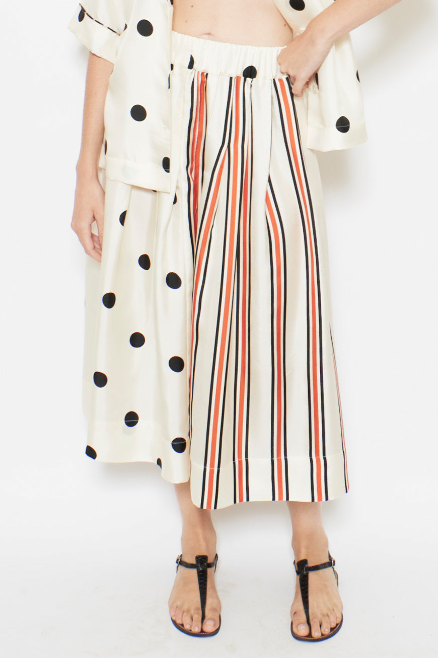 VENISE Skirt | Mix Pois Grosso Noir Ecru Stylish Women’s Skirt