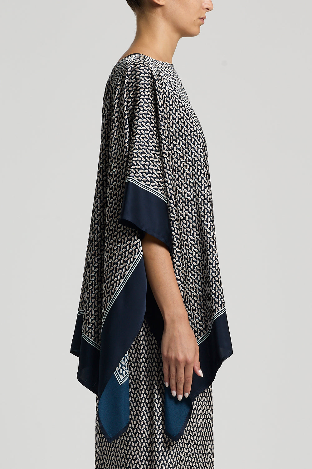 Viscose Satin Printed Poncho Top