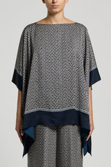 Viscose Satin Printed Poncho Top