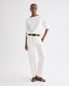 Wide Leather Belt - Dakota detail