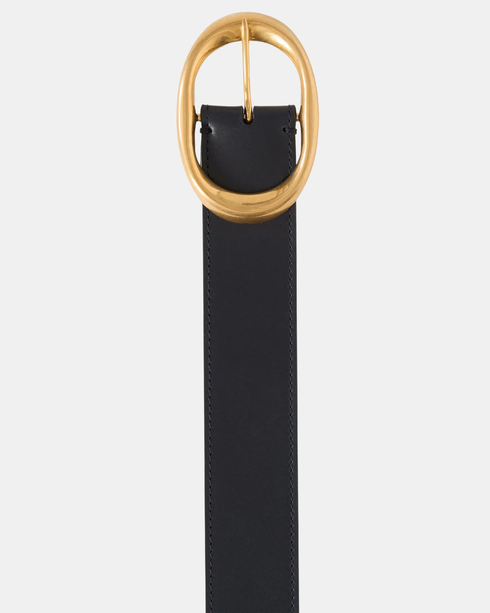 Wide Leather Belt with Brass Buckle – Italian Cowhide