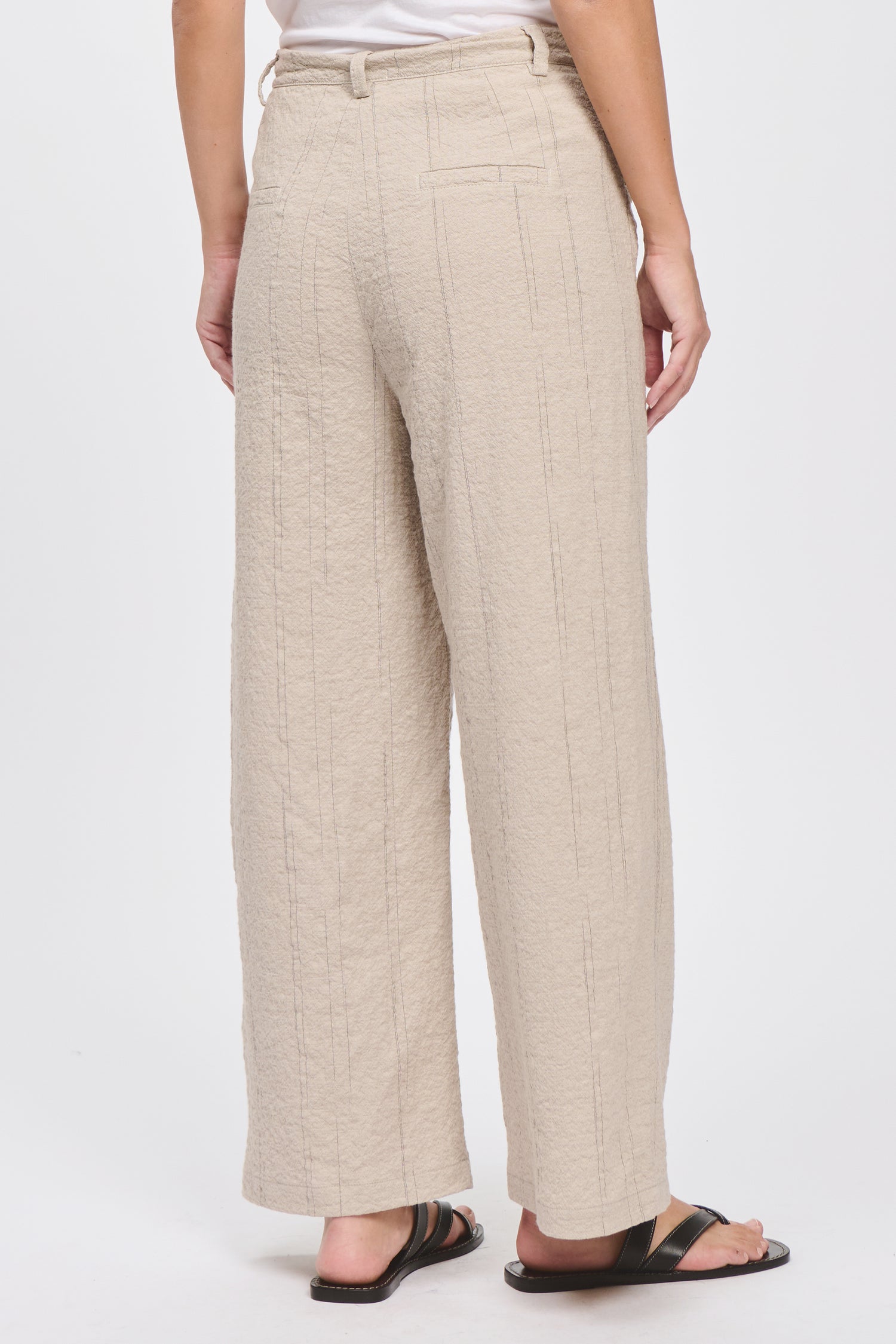 Wide-Leg Embossed Trouser