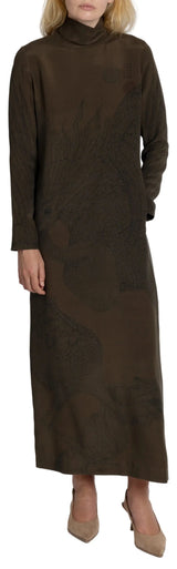 Wind Dancer - Heaven Caller Silk Marocain Dress - Bronze Umber - Front