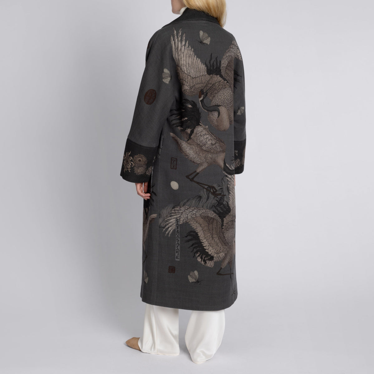 Wind Dancer, Heaven Caller Wool Wrap Coat - vendor photo - back open