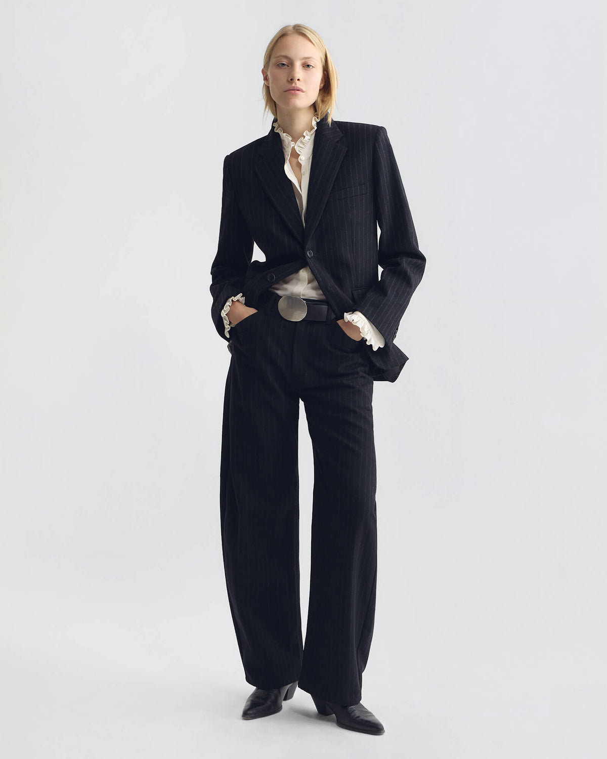 Tribeca Pant Black Pinstripes
