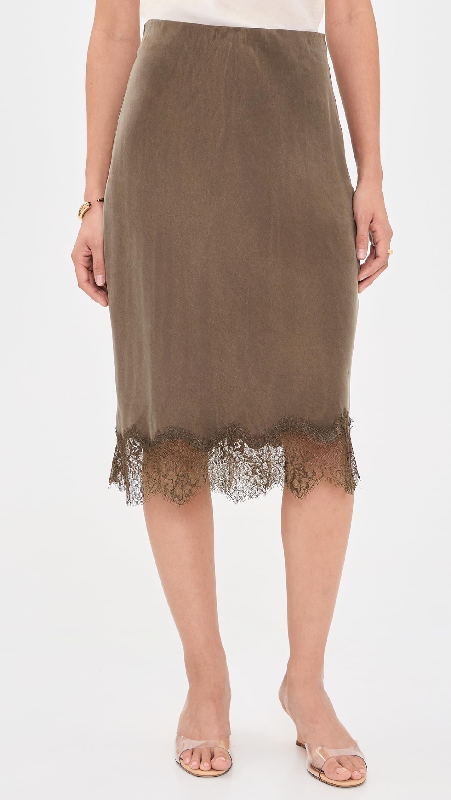 Yvette Skirt Olive Brown front