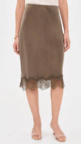 Yvette Skirt Olive Brown front