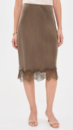 Yvette Skirt Olive Brown front