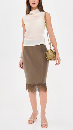 Yvette Skirt Olive Brown full look