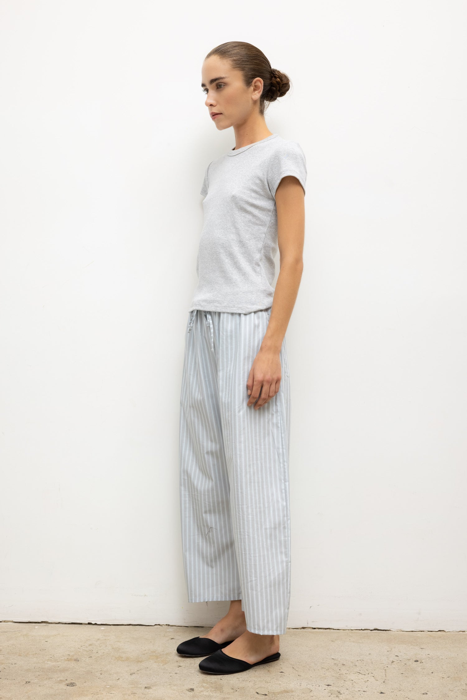 YOSHI STRIPE CROP DRAWSTRING PANT