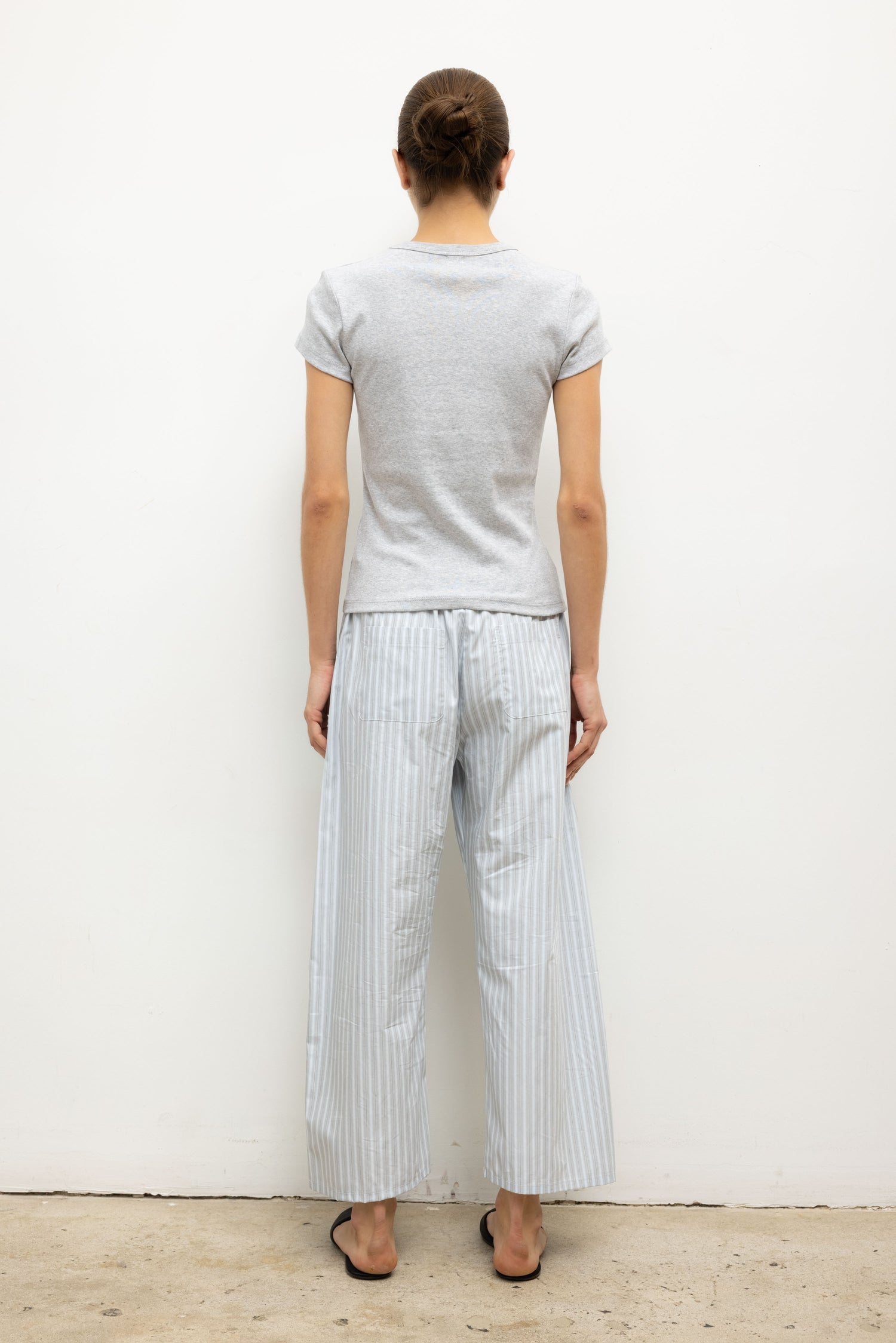 YOSHI STRIPE CROP DRAWSTRING PANT