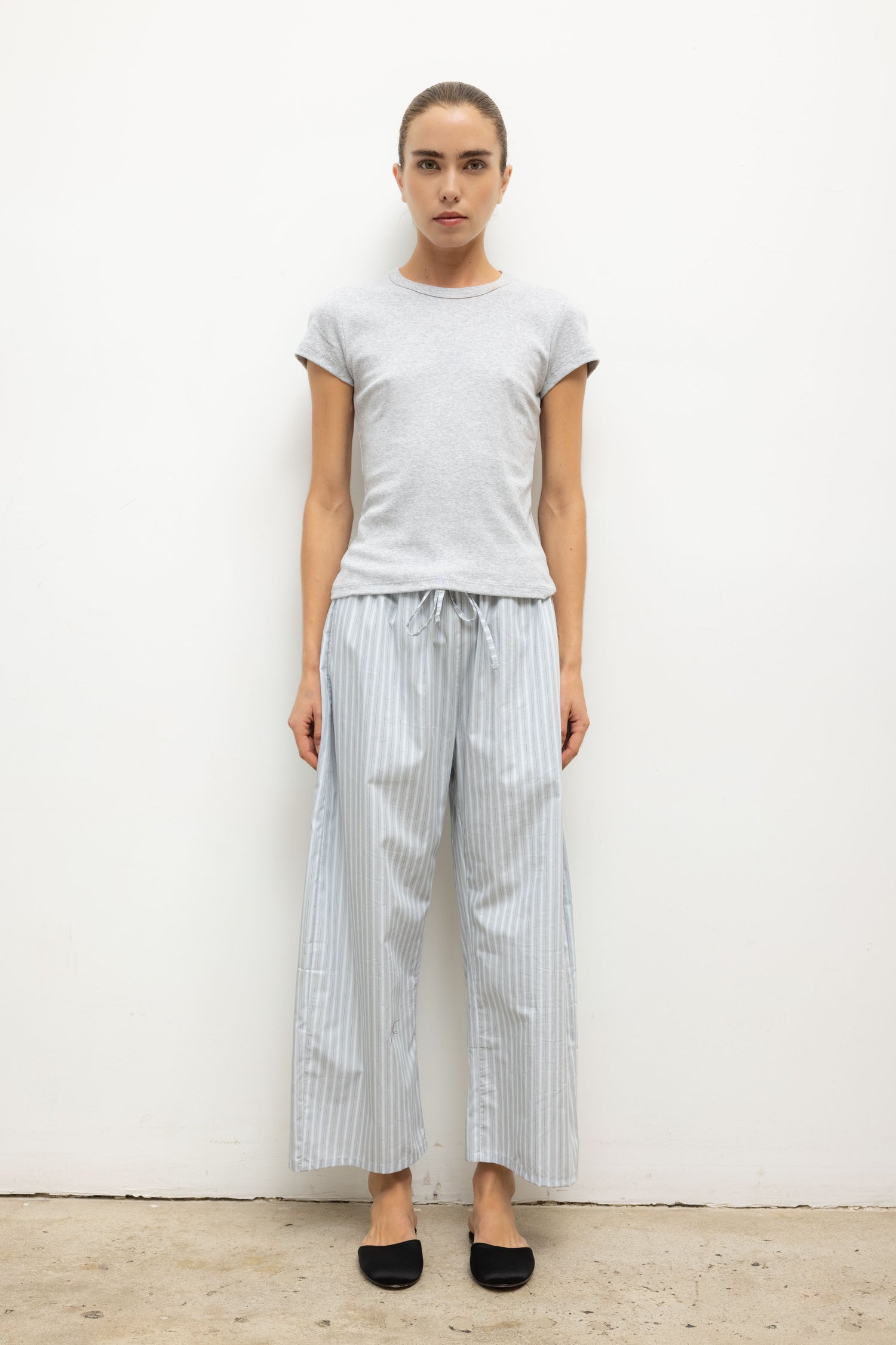 YOSHI STRIPE CROP DRAWSTRING PANT