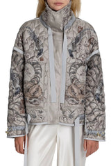 Zouyu - Cry The Deer Reversible Quilted Jacket - Clay Bone - Front